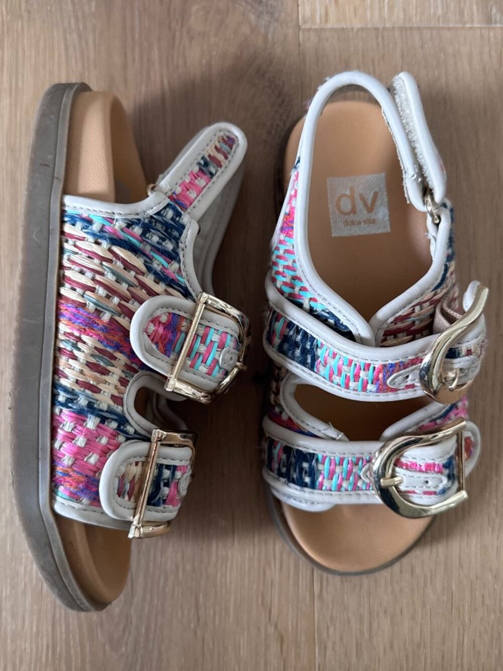 Girls Dolce Vida Allaine Woven Sandal Size 12 Colorful Woven detail Gold Buckles